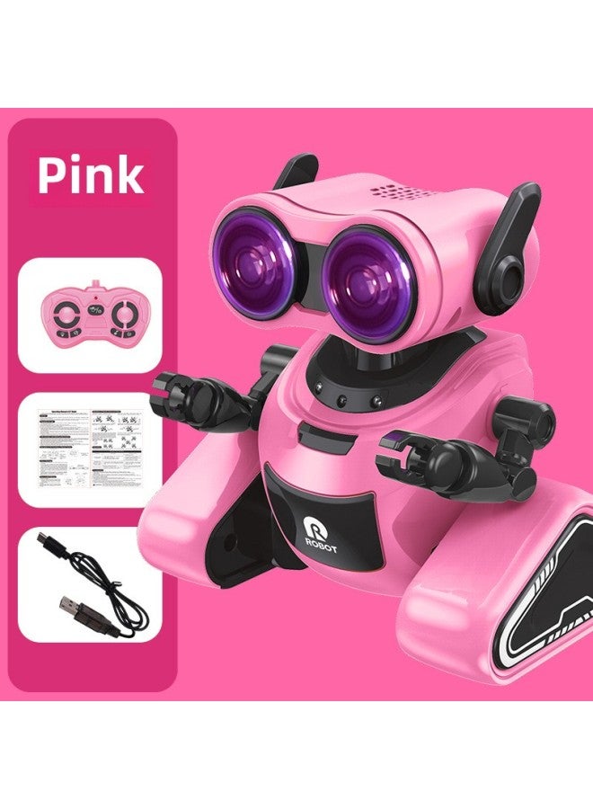 Loquat Children's Remote Control Space Robot Intelligent Induction Light Music Dance Interactive Early Education Educational Toys-Color:Space Robot-pink - Image 1