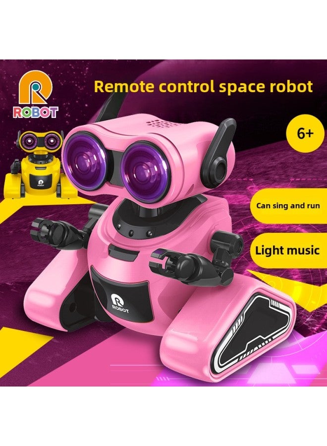 Loquat Children's Remote Control Space Robot Intelligent Induction Light Music Dance Interactive Early Education Educational Toys-Color:Space Robot-pink - Image 2