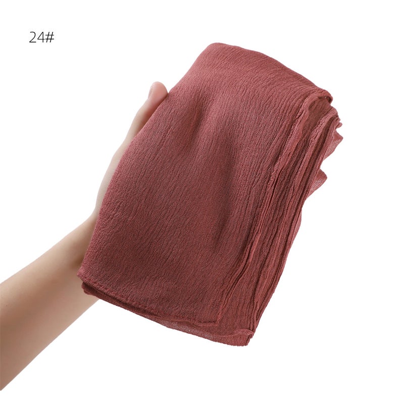 100% Rayon Solid Color Crinkle Scarf 24# - Image 1