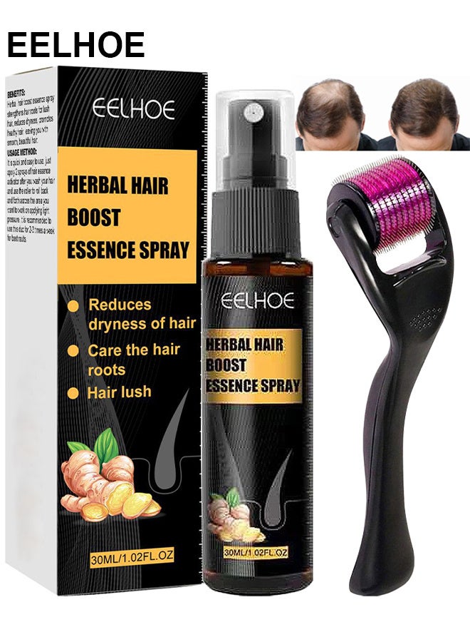 إيلهو بخاخ نمو الشعر بالأعشاب الطبيعية مضاد لتساقط الشعر سيروم نمو الشعر مع ديرما رولر إبر صغيرة - Image 1
