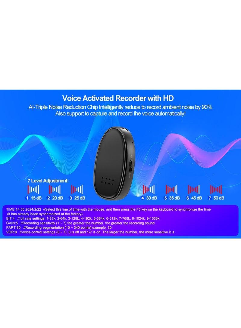 DYSWEI 64GB Digital Magnetic Voice Recorder with Speaker Instant Playback - 900 Hours Voice Activated, Portable Tape Recorder Doubles USB Flash Drive & MP3 Player, 18-Hour Battery for Lectures, Meetings, Interviews - Image 5