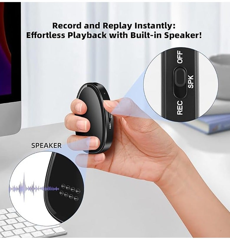 DYSWEI 64GB Digital Magnetic Voice Recorder with Speaker Instant Playback - 900 Hours Voice Activated, Portable Tape Recorder Doubles USB Flash Drive & MP3 Player, 18-Hour Battery for Lectures, Meetings, Interviews - Image 4