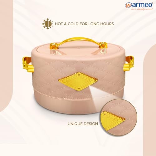 WARMEO Trinity Insulated Inner Stainless Steel Casserole, 1800ml, Rose Pink| BPA Free | Food Grade | Easy to Carry | Easy to Store | Chapati | Roti | Curd Maker - Image 2