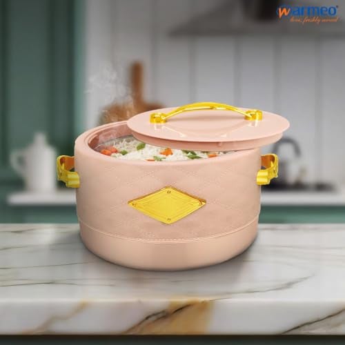 WARMEO Trinity Insulated Inner Stainless Steel Casserole, 1800ml, Rose Pink| BPA Free | Food Grade | Easy to Carry | Easy to Store | Chapati | Roti | Curd Maker - Image 3