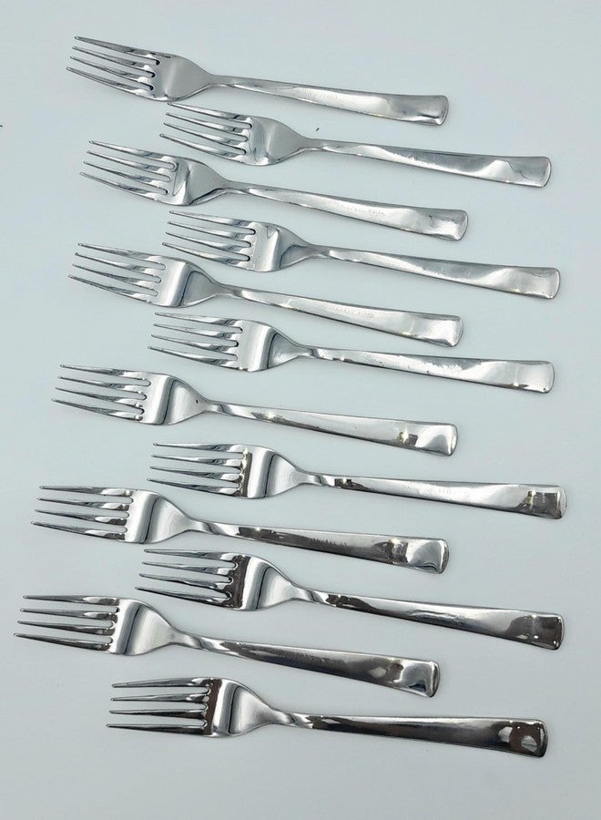 SHLINCO Cutlery Stainless Steel Dinner Forks with Pearled Edge, Set of 12 Steel Serving Fork Set (Pack of 12) - Image 2