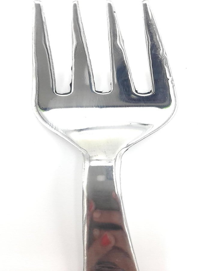 SHLINCO Cutlery Stainless Steel Dinner Forks with Pearled Edge, Set of 12 Steel Serving Fork Set (Pack of 12) - Image 3