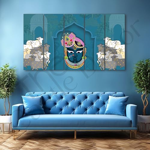 The Castle Decor Pichwai art painting with frame Big Size 27x48 Wall art for living room,Bedroom,Drawing room,Hotels-Wooden Framed-713 - Image 1