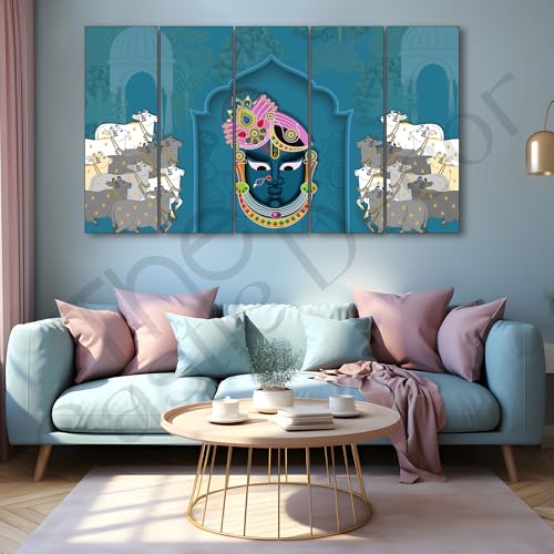 The Castle Decor Pichwai art painting with frame Big Size 27x48 Wall art for living room,Bedroom,Drawing room,Hotels-Wooden Framed-713 - Image 2