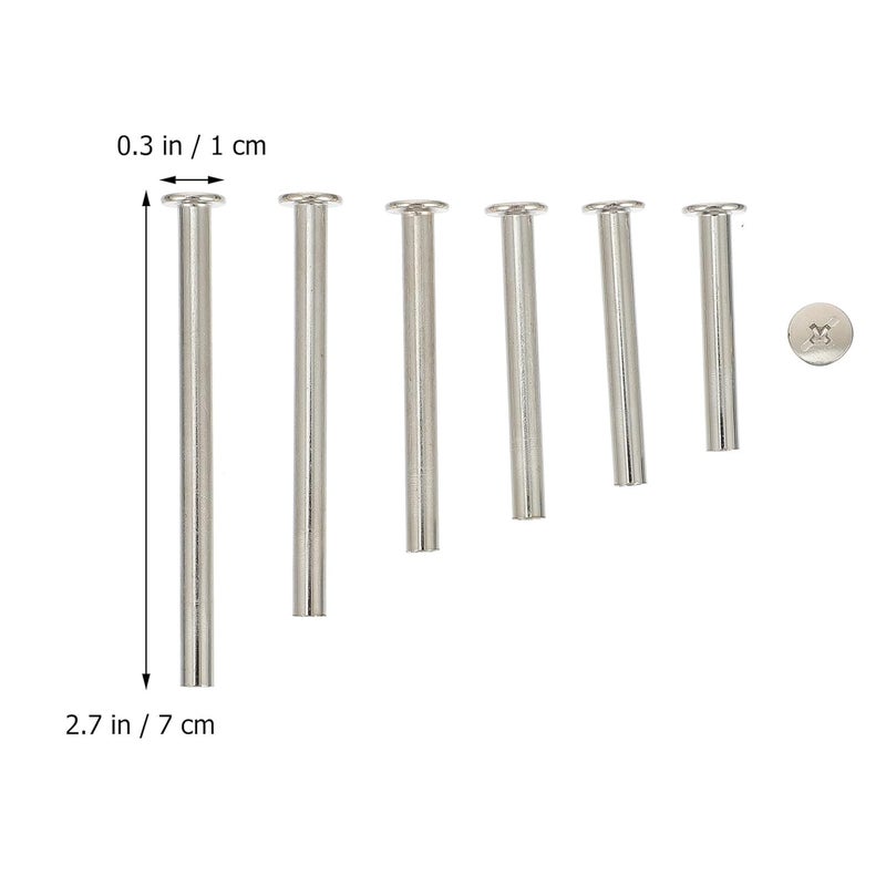 60pcs M5 Binding Screws Locking Scrapbook Screws Nickel-Plated 35-70mm for Photo Albums Account Book Binding and Leather Craft Supplies - Image 2