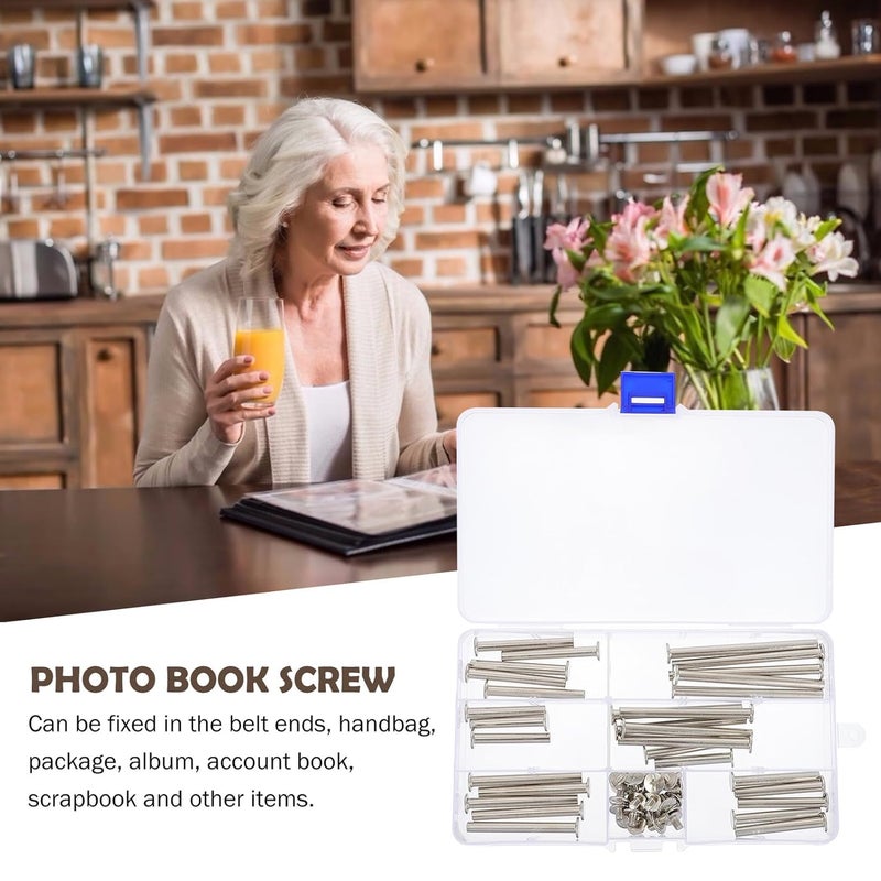 60pcs M5 Binding Screws Locking Scrapbook Screws Nickel-Plated 35-70mm for Photo Albums Account Book Binding and Leather Craft Supplies - Image 3