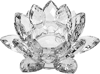 Amlong Crystal Amlong Crystal Clear Crystal Lotus Tealight Candle Holder 4.5 inch in Gift Box  - Image 1