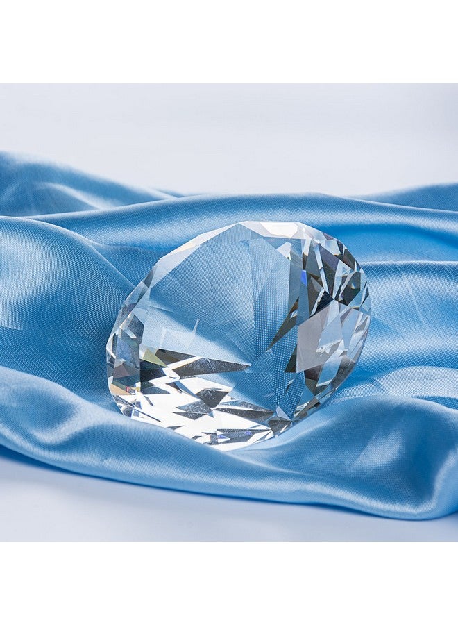 LONGWIN 80mm(3.1 Inch) Crystal Diamond Paperweight Jewels Wedding Decorations Centerpieces Home Decor (Clear) - Image 2