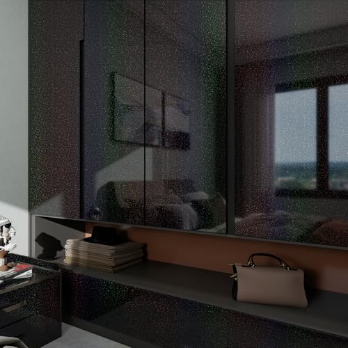 Laceskyso Black Contact Paper with Holographic Glitter - 15.7”x78” Peel and Stick Wallpaper Waterproof Vinyl for Kitchen Countertops & Cabinets - Image 3