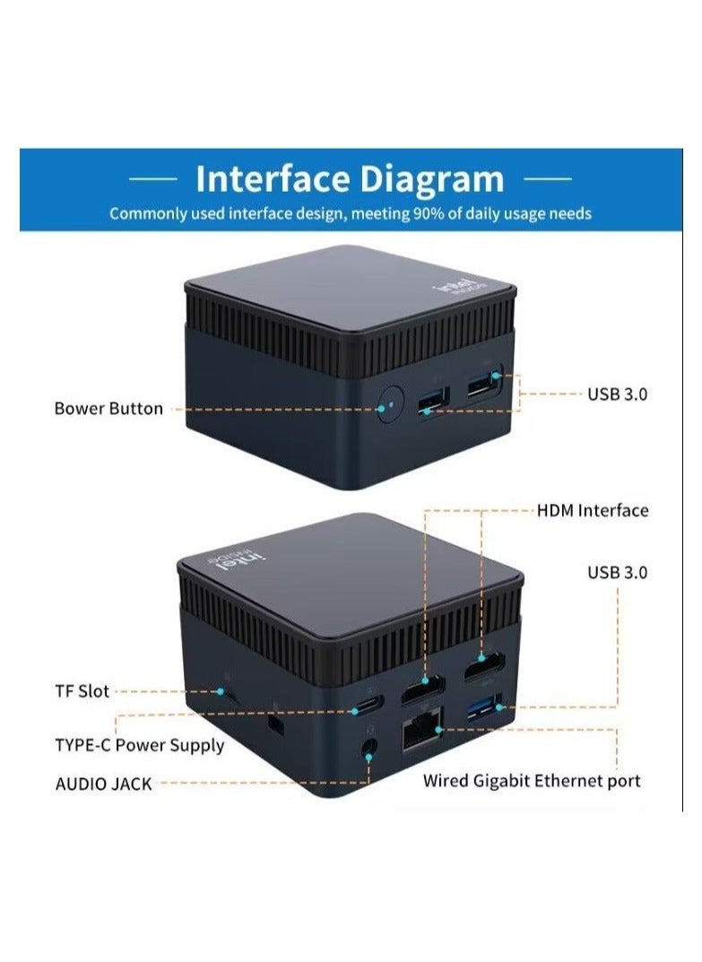 Intel - Office Mini Portable Pc Desktop Office Computer - Image 1