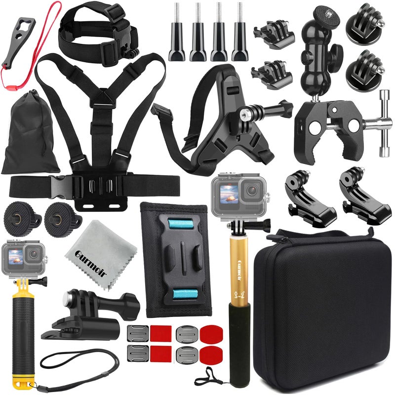 Gurmoir Accessory Kit for DJI Osmo Action 6/5 pro/4/Insta 360 X5 X4 /Go Pro Hero13 12/Gopro Max 2, Bike Mount/Hat Clip/Helmet Strap/Backpack Mount kit for Gopro/Osmo Action/Insta 360(DT18) - Image 1