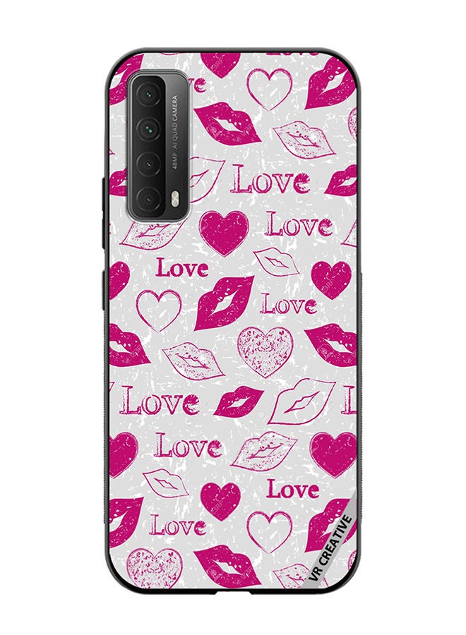 VR CREATIVE Protective Case Cover For Huawei Y7a Love And Lips Tags Design Multicolour - Image 1