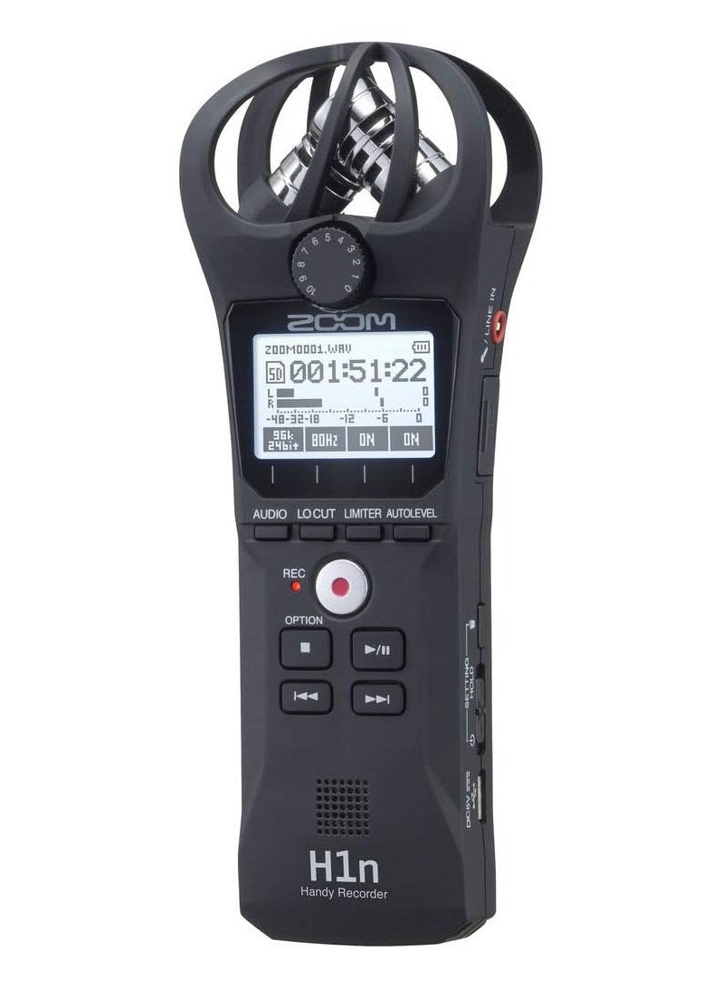 ZOOM H1n Portable Recorder, Onboard Stereo Microphones, Camera Mountable, Records to SD Card, Compact, USB Microphone, Overdubbing, Dictation, For Recording Music, Audio for Video, and Interviews  - Image 1