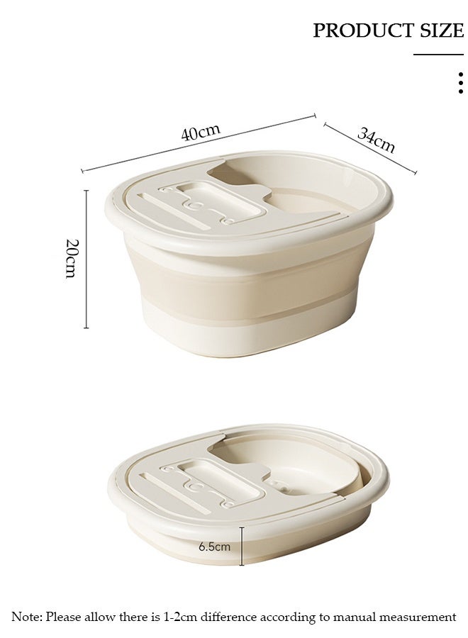 DUNISO حوض استحمام القدم القابل للطي مع غطاء ونقاط تدليك، حوض نقع القدم المحمول مع مدلك للقدم، حوض نقع القدم متعدد الوظائف، دلو سبا للقدم لتخفيف التعب وضغط الجسم، دلو متعدد الوظائف للسفر، غسيل التخييم - Image 2