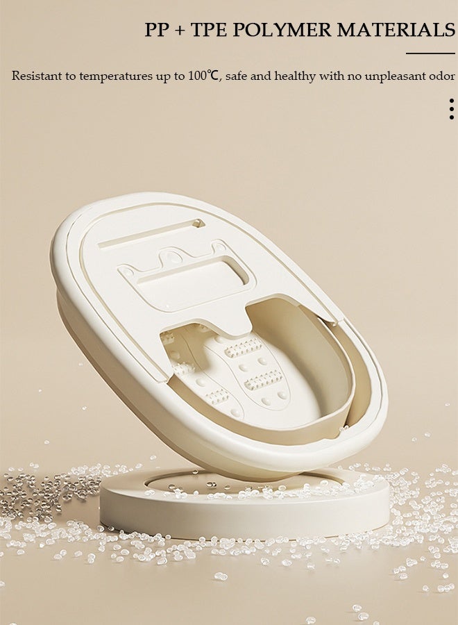 DUNISO حوض استحمام القدم القابل للطي مع غطاء ونقاط تدليك، حوض نقع القدم المحمول مع مدلك للقدم، حوض نقع القدم متعدد الوظائف، دلو سبا للقدم لتخفيف التعب وضغط الجسم، دلو متعدد الوظائف للسفر، غسيل التخييم - Image 3