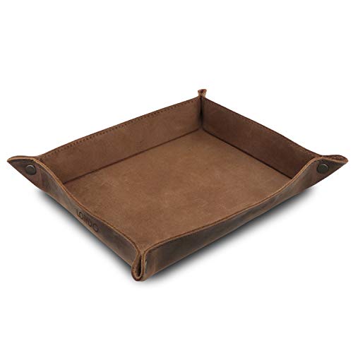 Londo Genuine Leather Tray Organizer - Practical Lightweight Water Resistant Computer Table Desk Storage Box for Wallets, Watches, Keys, Coins, Cell Phones and Office Equipment - Image 4