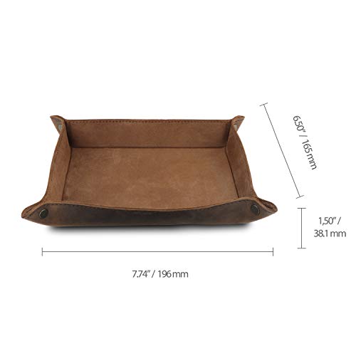 Londo Genuine Leather Tray Organizer - Practical Lightweight Water Resistant Computer Table Desk Storage Box for Wallets, Watches, Keys, Coins, Cell Phones and Office Equipment - Image 3
