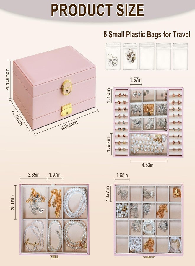 Yoobao Jewelry Box for Women, 3 Layer with Double Lock, Removable Tray, Jewelry Holder Organizers for Earrings Necklaces Rings Bracelets Watches, Ideal Present for Birthday Graduation Anniversary - Image 2