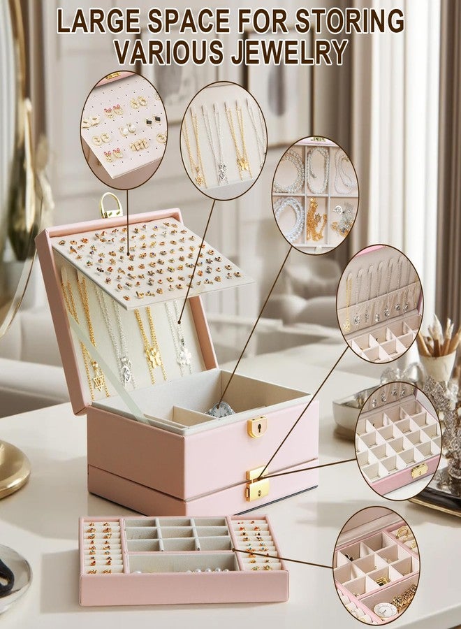 Yoobao Jewelry Box for Women, 3 Layer with Double Lock, Removable Tray, Jewelry Holder Organizers for Earrings Necklaces Rings Bracelets Watches, Ideal Present for Birthday Graduation Anniversary - Image 3