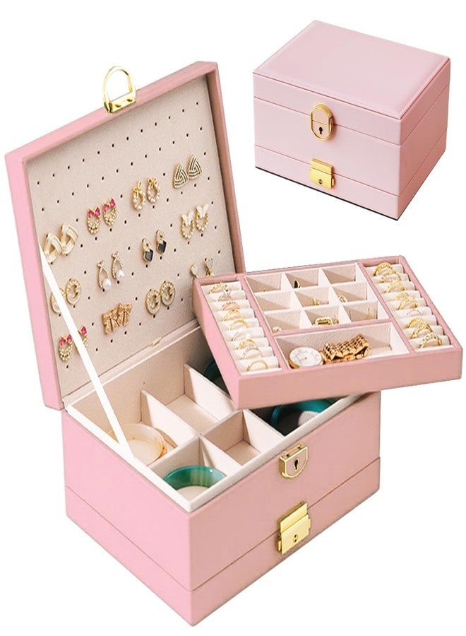 Yoobao Jewelry Box for Women, 3 Layer with Double Lock, Removable Tray, Jewelry Holder Organizers for Earrings Necklaces Rings Bracelets Watches, Ideal Present for Birthday Graduation Anniversary - Image 1