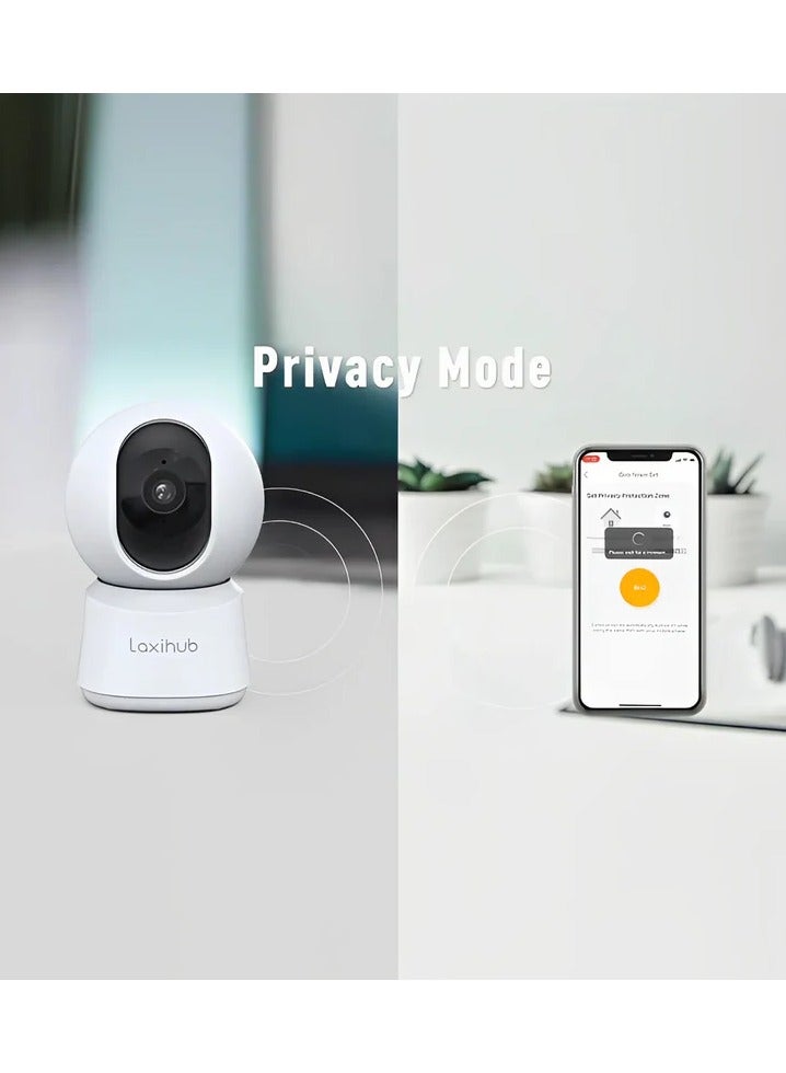Arenti Camera P2F 5MP Indoor WiFi Pan tilt Zoom Home Security Camera, Baby Monitor with Camera and Audio, FHD, Night Vision, 2-Way Audio, AI Motion Detection Compatible with Alexa & Google Assistant - Image 2