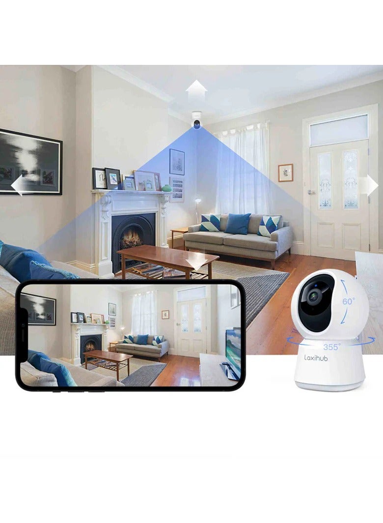 Arenti Camera P2F 5MP Indoor WiFi Pan tilt Zoom Home Security Camera, Baby Monitor with Camera and Audio, FHD, Night Vision, 2-Way Audio, AI Motion Detection Compatible with Alexa & Google Assistant - Image 4