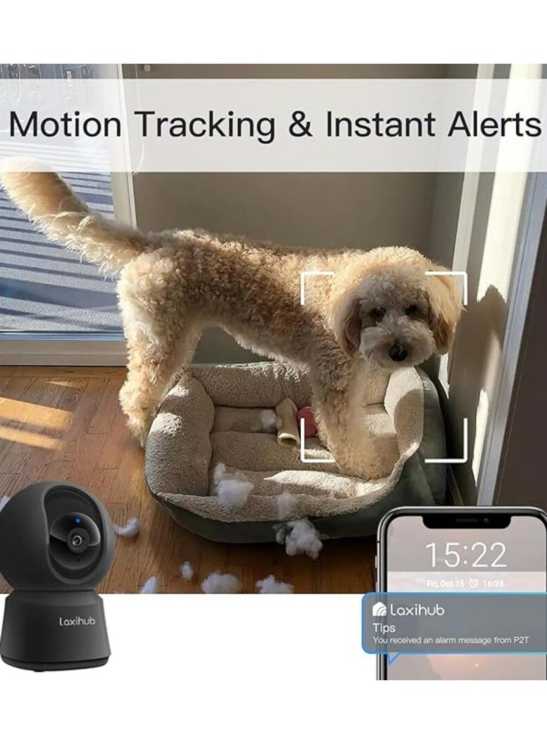 Arenti Camera P2F 5MP Indoor WiFi Pan tilt Zoom Home Security Camera, Baby Monitor with Camera and Audio, FHD, Night Vision, 2-Way Audio, AI Motion Detection Compatible with Alexa & Google Assistant  - Image 4