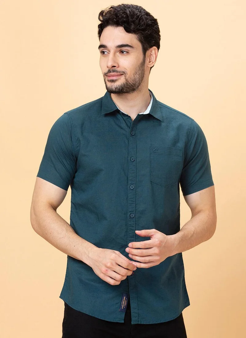 بيينغ هيومان Spread Collar Slim Fit Linen Cotton Casual Shirt