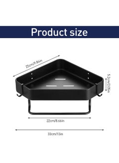 Zibuyu ZIBUYU® Bathroom Organizer Rack Triangle Shower Caddy Double Layer Corner Organizer Shelf Rack with Hanging Hooks Stainless Steel Bathroom Rack Organizer for Toiletries  - Image 2