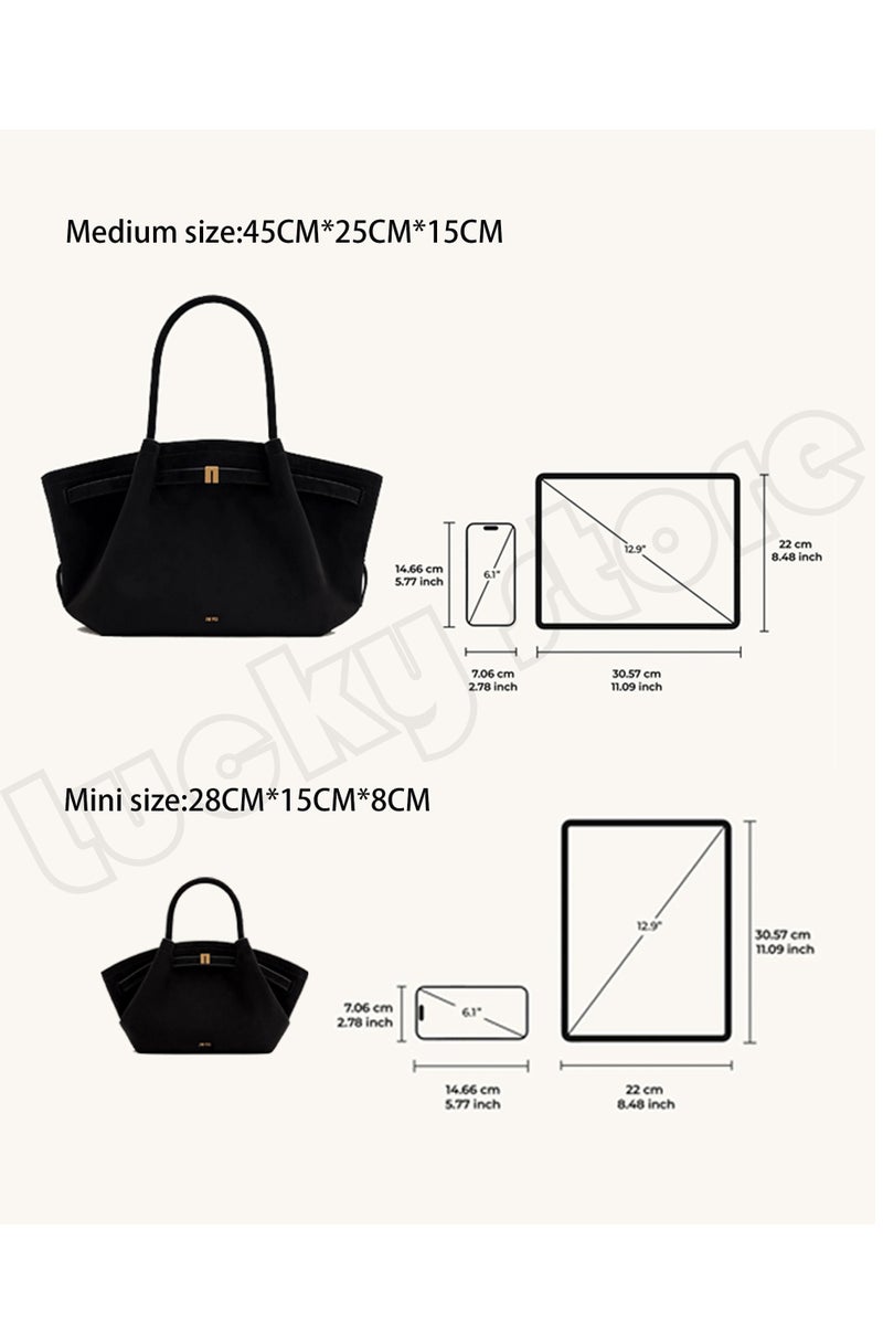 JW PEI Women's Hana Medium Mini Faux Suede Tote Bag (Black) - Image 4