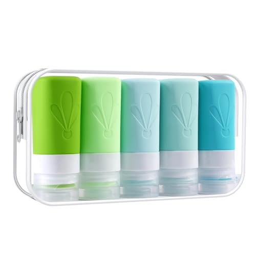 INSFIT Travel Bottles for Toiletries, TSA Approved 2oz Travel Size Toiletries, BPA Free Leak Proof Squeezable Silicone Tubes Travel Essentials for Shampoo Conditioner Lotion Soap - Image 1