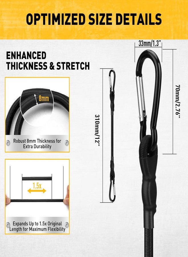 ELEAD 6 Piece Bungee Cords with Hooks 12 Inch - Image 3