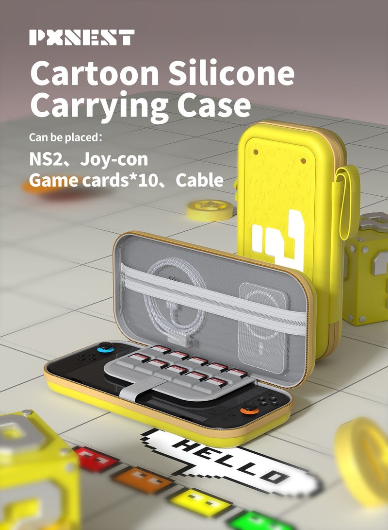 بيكسنست حقيبة حمل لجهاز نينتندو سويتش 2 2025، حقيبة سويتش 2، حقيبة حمل بنمط سيليكون منقوش ثلاثي الأبعاد لجهاز سويتش 2، ملحقات وحدة التحكم في الألعاب - Image 1