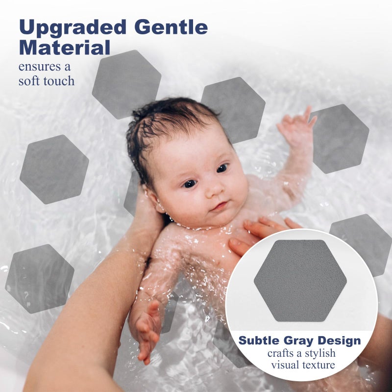Gecork 28 Pcs Shower Floor Non Slip Stickers With Strong Adhesive  Invisible & Durable Anti Slip Shower Stickers With Scraper For Bath Tub  Pools And Stairs(Grey Hexagon) - Image 4