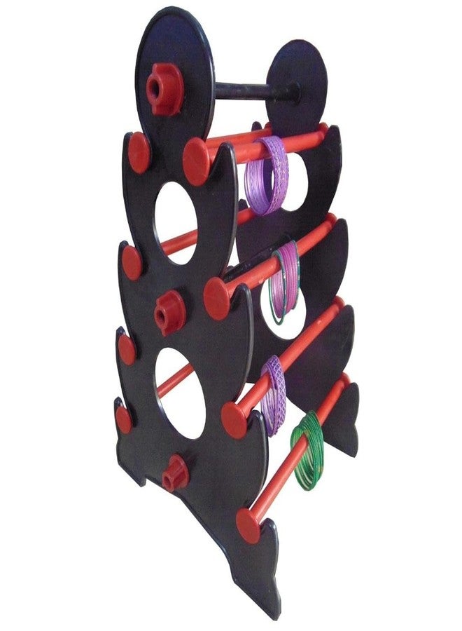 RSV Plastic Bangle Display Holder for Women_Black with Red_Hold 144 Bangles/Tower red - Image 1
