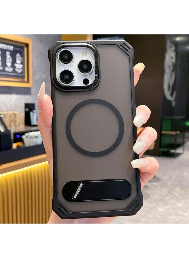 إيروريكس جراب لهاتف iPhone 16 Pro Max مصنوع من الجلد بدون إطار MagSafe PC مع حامل قابل للطي - Image 1