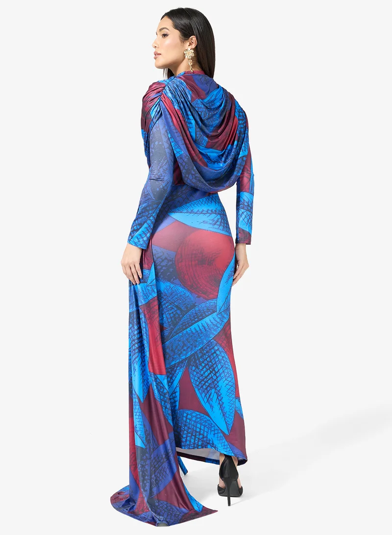 Virgos Lounge Fikayo High Neck Draped Bodycon Maxi Dress