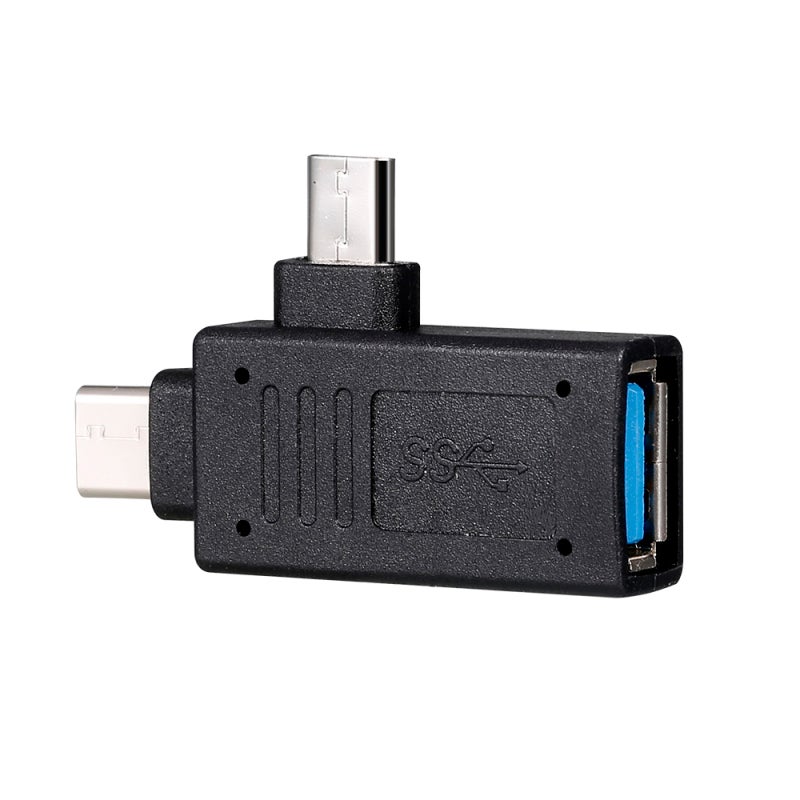 محول OTG من النوع Type-C: محول USB3.0 أسود بنقل سريع 5 جيجابت في الثانية - محول محمول يمكن توصيله واستخدامه فورًا لجهات الاتصال المتنقلة التي تدعم وظيفة OTG لربط أجهزة USB - Image 1