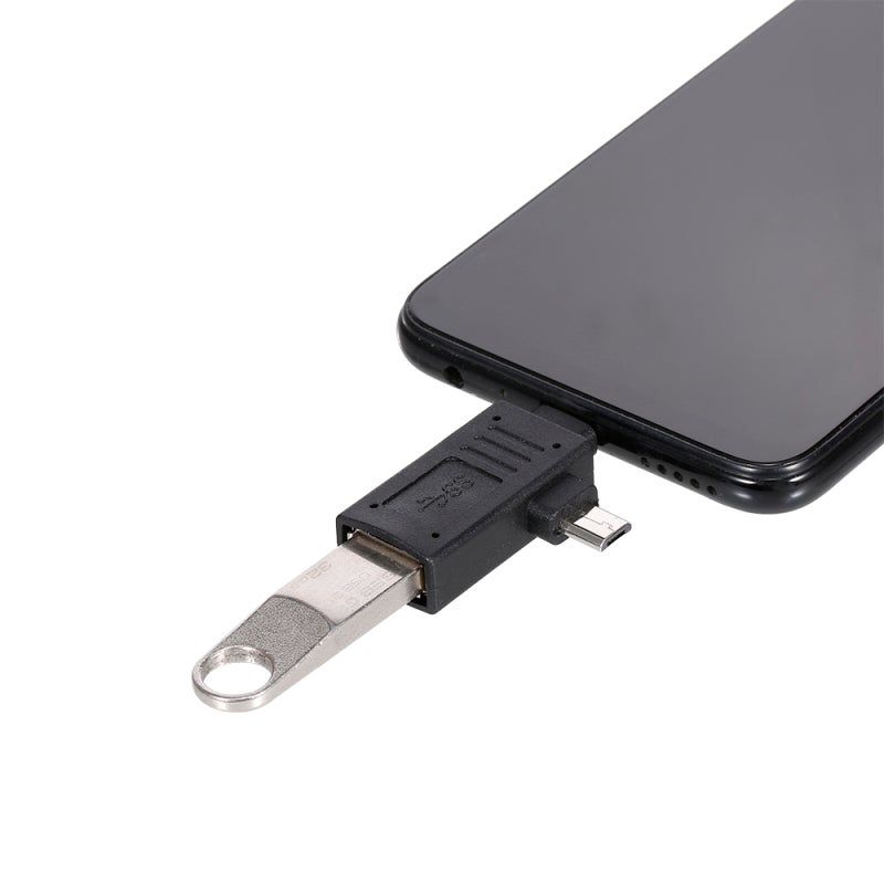 محول OTG من النوع Type-C: محول USB3.0 أسود بنقل سريع 5 جيجابت في الثانية - محول محمول يمكن توصيله واستخدامه فورًا لجهات الاتصال المتنقلة التي تدعم وظيفة OTG لربط أجهزة USB - Image 3