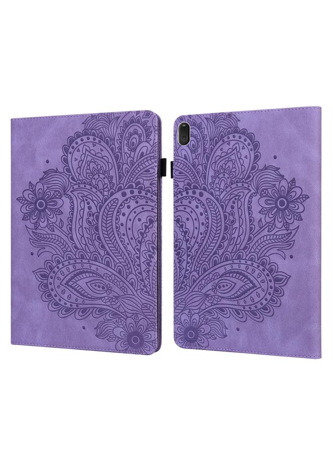 erorex Case For Lenovo E10 Peacock Embossed Pattern TPU + PU Horizontal Flip Leather Case with Holder & Card Slots & Wallet & Sleep / Wake-up Function  - Image 1