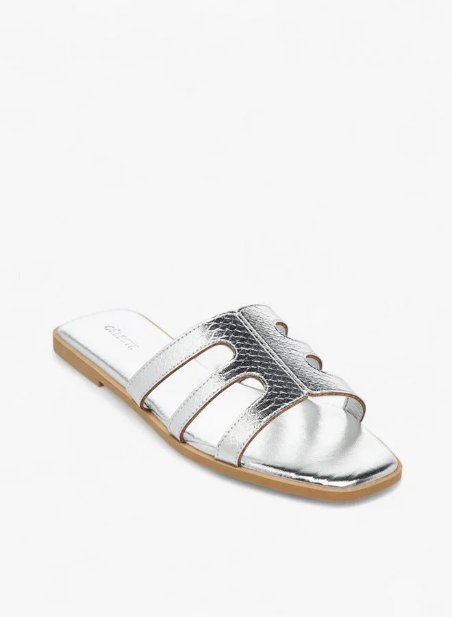 Celeste Women's Textured Cut-Out Detail Slip-On Flat Sandals