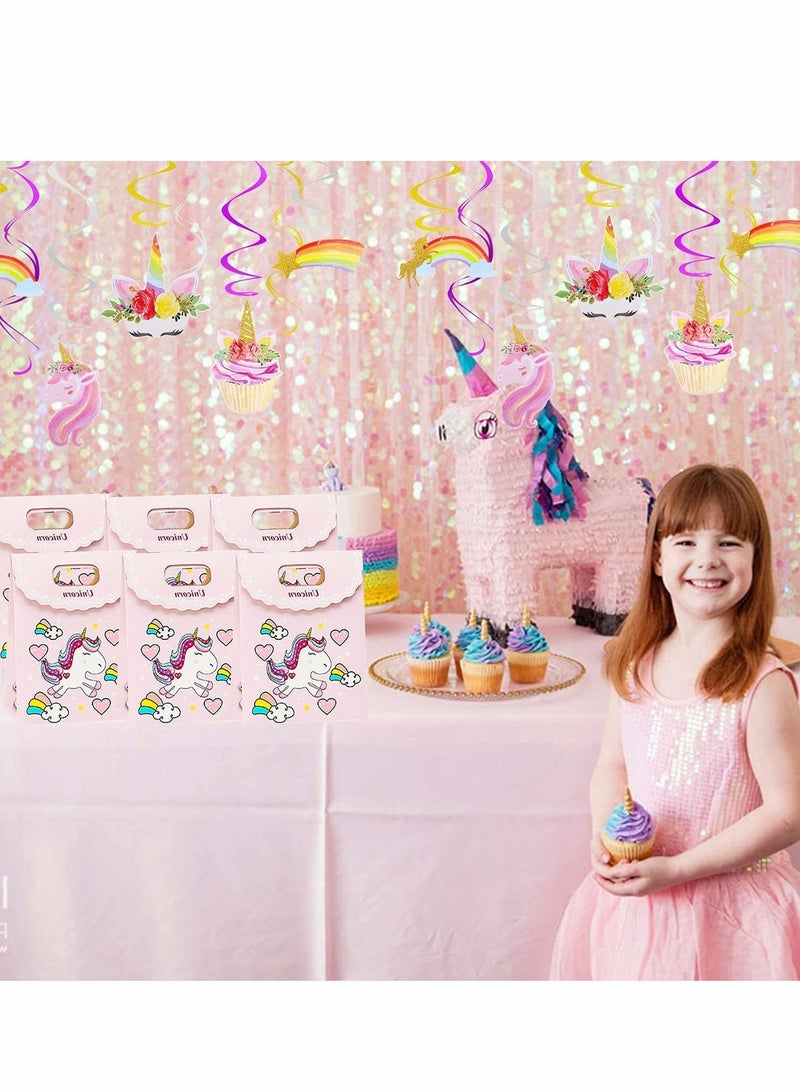 Excefore أكياس هدايا ورقية، أكياس هدايا ورقية لمناسبة عيد الميلاد، أكياس هدايا للأطفال على شكل يونيكورن، أكياس هدايا للأطفال، زينة حفلات استحمام الأطفال، أكياس حلوى (10 قطع) - Image 2