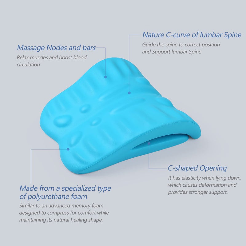 RESTCLOUD جهاز تمديد الظهر من RESTCLOUD لتخفيف آلام الظهر، وسادة تمديد الظهر، وسادة دعم أسفل الظهر المزمنة تساعد في تضيق العمود الفقري، والانزلاق الغضروفي وآلام العصب الوركي، جهاز تمديد أسفل الظهر - Image 3