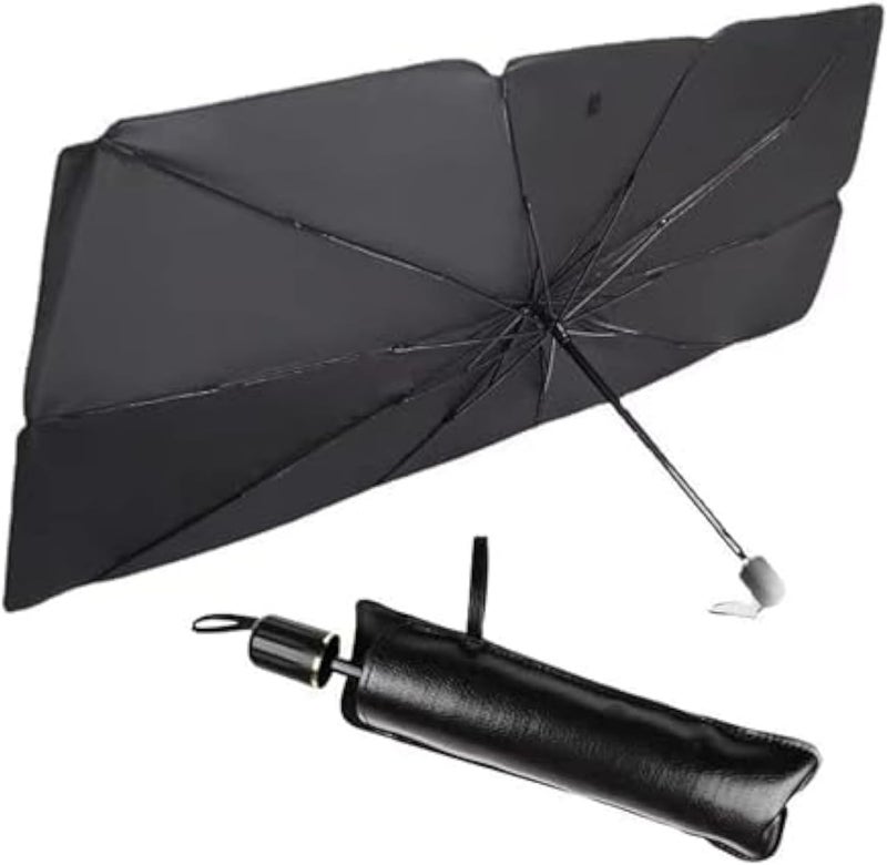 SCIENISH Car Umbrella Sun Shade Cover, Foldable Sun Shades Car for Windshield Parasol to Keep Your Vehicle Cool and Damage Free, Block Heat UV Rays Sun Visor Protector, Easy to Use (57 * 31 Inch) - Image 1