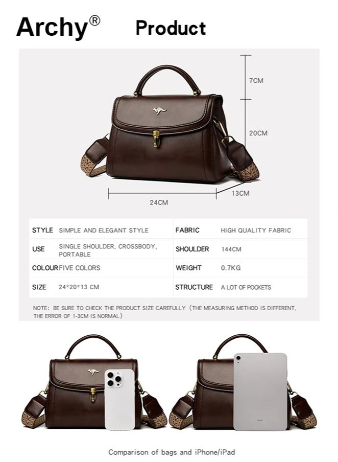 Archy Women's Elegant Shoulder Bag - Spacious Crossbody Tote for Ladies, Multi-Pocket Organizer with Adjustable Strap, Durable & Stylish - Image 4