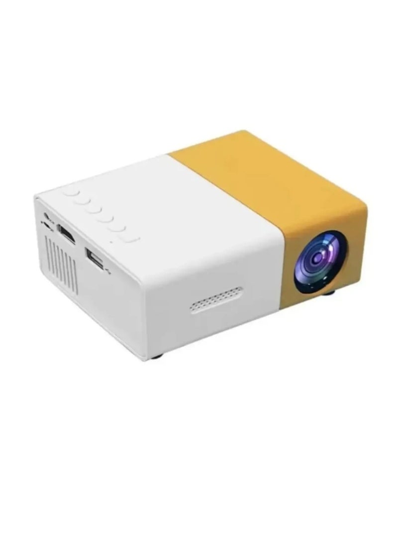 Mini Projector Ful HD 1080P LED Projector Home Cinema Theater - Hligh Resolution LED Projector with JSB, SD, AV, HDMI Slots - Compact, Portable, and Stylish (Yellow) - Image 5
